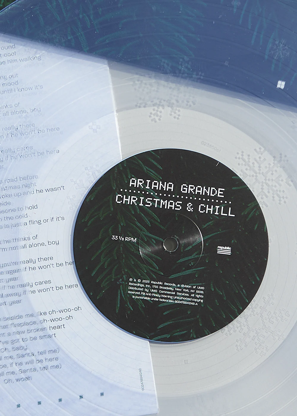 christmas & chill 10th anniversary edition lp (clear w/ snowflake etching) - Image 2